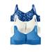 Plus Size Women's 3-Pack Cotton Wireless Bra by Comfort Choice in Evening Blue Pack (Size 40 B)