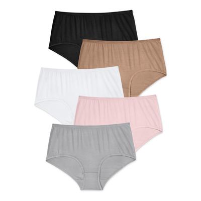 Plus Size Women's Comfort Choice® Full Coverage Stretch Cotton Brief 5-Pack by Comfort Choice in Basic Pack (Size 13) Underwear