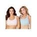 Plus Size Women's Wireless Sport Bra 2-Pack by Comfort Choice in Pastel Pack (Size M)