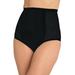 Plus Size Women's High-Waist Power Mesh Shaping Brief by Secret Solutions in Black (Size L) Shapewear