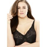 Plus Size Women's Lilyette Lace-Trim Tailored Minimizer® Bra LY0428 by Bali in Black (Size 42 DDD)