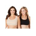 Plus Size Women's Wireless Sport Bra 2-Pack by Comfort Choice in Basic Pack (Size M)