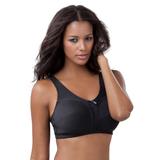 Plus Size Women's Cotton Back-Close Wireless Bra by Comfort Choice in Black (Size 52 C)
