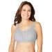 Plus Size Women's Cotton Back-Close Wireless Bra by Comfort Choice in Heather Grey (Size 38 C)