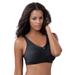 Plus Size Women's Cotton Back-Close Wireless Bra by Comfort Choice in Black (Size 40 C)