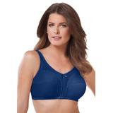 Plus Size Women's Cotton Back-Close Wireless Bra by Comfort Choice in Evening Blue (Size 38 C)