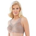 Plus Size Women's Magic Lift® Embroidered Wireless Bra by Glamorise in Taupe (Size 52 H)