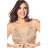 Plus Size Women's Front-Close Satin Wireless Bra by Comfort Choice in Nude (Size 52 B)