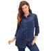 Plus Size Women's Olivia Denim Big Shirt by Roaman's in Dark Wash (Size 32 W) Bigshirt