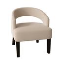 Barrel Chair - Poshbin Carly 27" Wide Barrel Chair Polyester/Velvet in White/Brown | 31 H x 27 W x 27 D in | Wayfair 1053-LolaBeach-DarkBrown