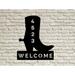 POEM Design Welcome Cowboy Boot Personalized 1-Line Wall Address Plaque Metal in Black | 24 H x 24 W x 0.0625 D in | Wayfair SMS-144-24-BLK