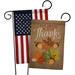 Breeze Decor Eat, Drink & Give 2-Sided Polyester 19 x 13 in. Garden flag in Black/Brown/Red | 18.5 H x 13 W in | Wayfair