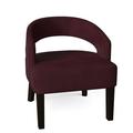 Barrel Chair - Poshbin Carly 27" Wide Barrel Chair Polyester/Velvet in Red/Indigo/Brown | 31 H x 27 W x 27 D in | Wayfair