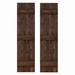 Dogberry Collections Traditional Board & Batten Exterior Shutters Wood in Brown | 84 H x 14 W x 1.63 D in | Wayfair w-trad-1484-coff-doub
