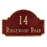 Montague Metal Products Inc. Fitzgerald Standard Two Line Address Sign Plaque Metal | 9.75 H x 15.5 W x 0.32 D in | Wayfair PCS-45S-BRSW