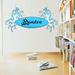 Zoomie Kids Surfer w/ Name Custom Surfboard Wall Decal Vinyl in Blue | 30 H x 60 W in | Wayfair B6696C406A134D5083946C31BDDD54A0