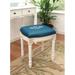 House of Hampton® Lombardi Embroidered Monogram Vanity Stool Linen/Wood/Upholstered in Blue | 19 H x 16 W x 15 D in | Wayfair