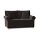 Red Barrel Studio® Quaker 61" Rolled Arm Loveseat Wood/Polyester in Black/Blue/Brown | 30 H x 61 W x 37 D in | Wayfair