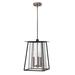 Birch Lane™ Omnira 3-Light Outdoor Hanging Lantern Glass/Aluminium/Metal in Black/Gray | 17.25 H x 11.5 W x 11 D in | Wayfair