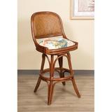 Bayou Breeze Wilbert Swivel Counter & Bar Stool Upholstered/Wicker/Rattan in Brown | 20 W x 18 D in | Wayfair 6877E1692B3B4E609FF7911F083AC6D6