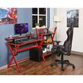 Inbox Zero Gaming Desk w/ Hutch Wood/Metal in Red | 34.6 H x 47.2 W x 24.8 D in | Wayfair BFA7856B64EE4F76A68E701BABAFC548