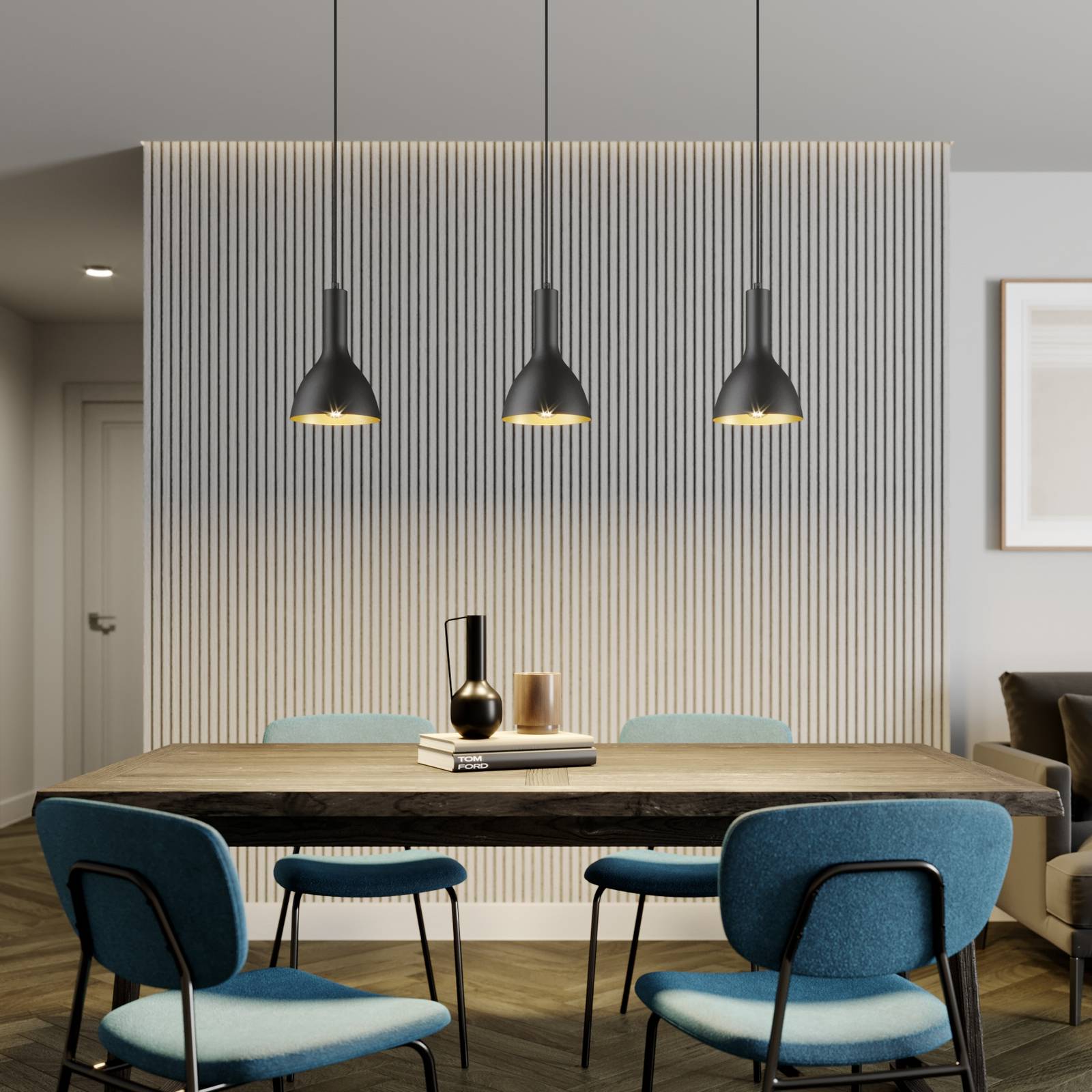 Hängelampe Cosmina Arcchio, dimmbar, schwarz, für Küche, Metall, Modern, Pendelleuchte