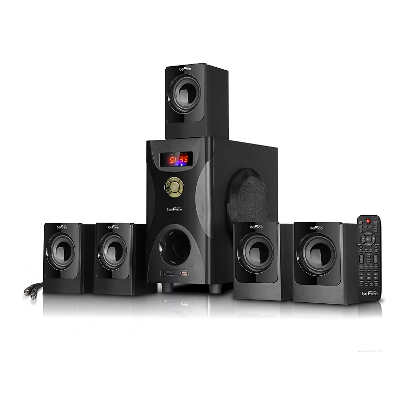 beFree Sound 5.1 Channel Surround Sound Bluetooth Speaker System, Black
