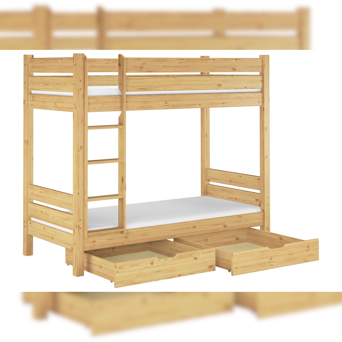 Erst-Holz Etagenbett für Erwachsene 90x200 teilbar 2 Rollroste 2 Matratzen Bettkasten 60.16-09 T100MS2 Image