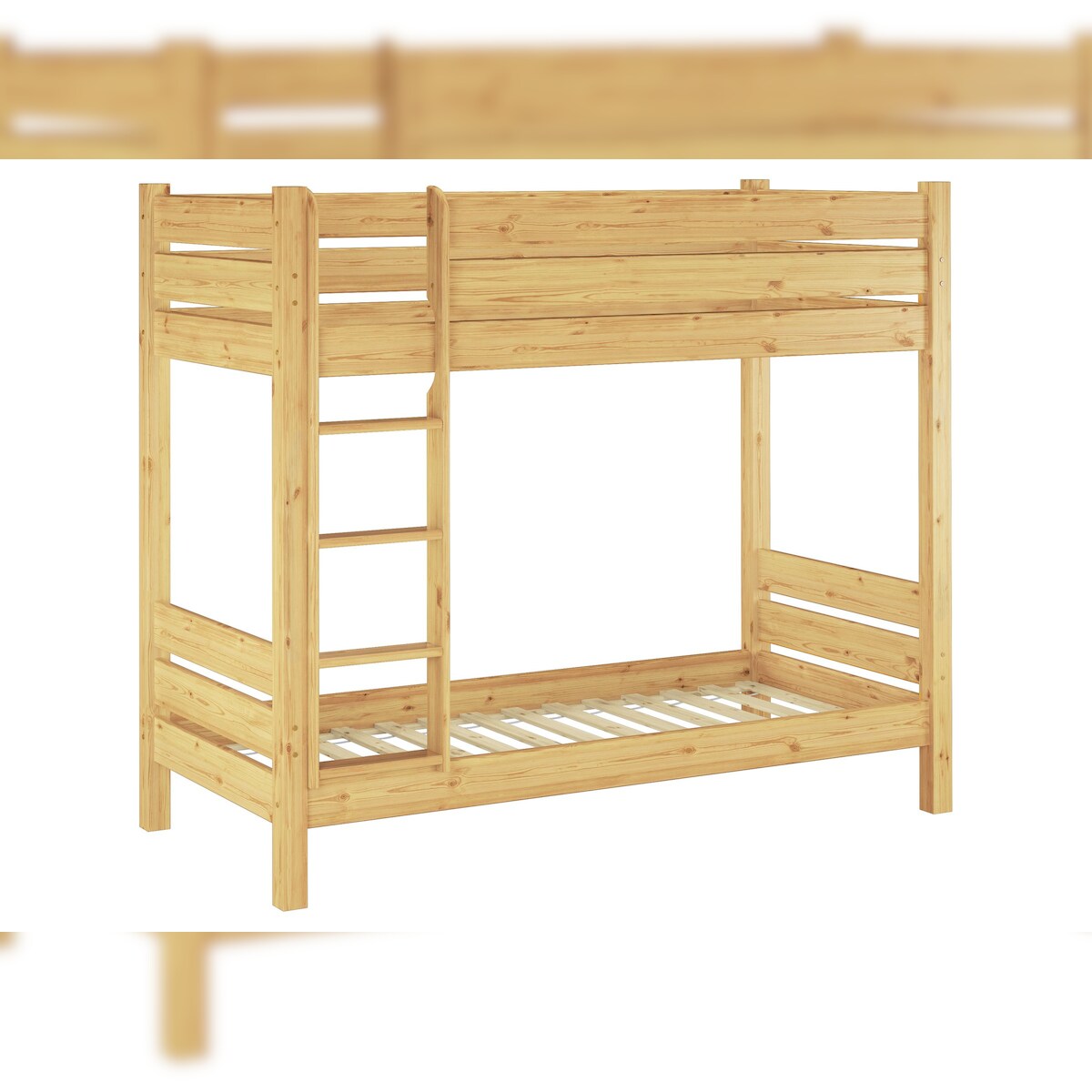 Erst-Holz Etagenbett für Erwachsene Stockbett 90x200 Nische 100 teilbar mit 2 Rollroste 60.16-09T100 Image