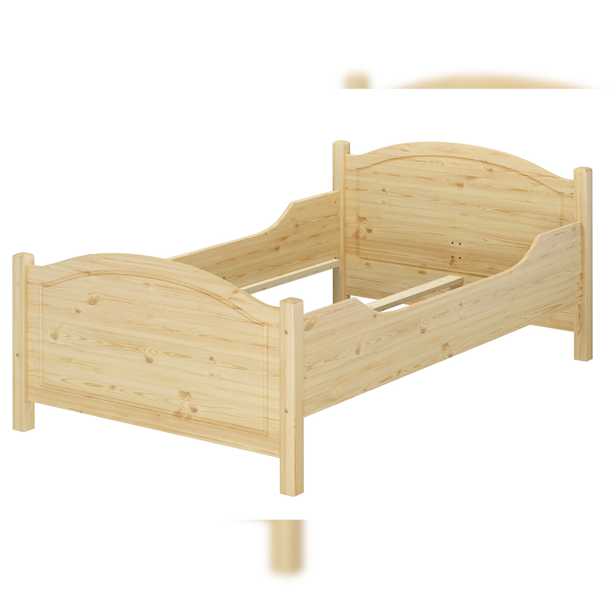 Erst-Holz Seniorenbett extra hoch 120x220 Überlänge Massivholz Holzbett Einzelbett Gästebett 60.40-12-220 oR Image