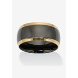 Men's Big & Tall Stainless Steel Black and Gold Ion Plated Wedding Band Ring by PalmBeach Jewelry in Stainless Steel (Size 10)