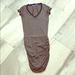 Athleta Dresses | Athleta Striped Ruched Tee Dress Gray Sz Xxs | Color: Gray | Size: Xxs