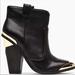 Anthropologie Shoes | Dolce Vita Leather Black Ankle Boots | Color: Black/Gold | Size: 7