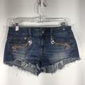 American Eagle Outfitters Shorts | American Eagle Outfitters Bejeweled Jean Shorts | Color: Blue | Size: 4