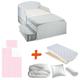 Pack complet Premium Lit Blanc Tiroirs Lit+Matelas & Parure+Couette+Oreiller