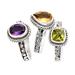 'Multi-Gemstone Sterling Silver Stacking Rings (Set of 3)'