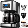 Yabano Coffee Maker, Filter Coffee Machine with Timer, 1.5L Programmable Drip Coffee Maker, 40min Keep Warm & Anti-Drip System, Reusable Filter, Fast Brewing Technology, 900W