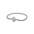 Pandora Signature Sparkling Crown O Snake Chain sterling silver bracelet with clear cubic zirconia, 18