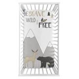 Sweet Jojo Designs Woodland Friends Photo Fitted Crib Sheet in Gray/White | 8 H x 28 W x 52 D in | Wayfair CribSheet-WoodlandFriends-SP