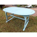 Longshore Tides Clemmons Extendable Wooden Dining Table Wood in Blue | 29.5 H x 79 W x 39.5 D in | Outdoor Dining | Wayfair