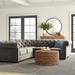 Gray Sectional - Three Posts™ Huskins 95" Wide Velvet Symmetrical Sectional Velvet | 29.13 H x 95 W x 95 D in | Wayfair