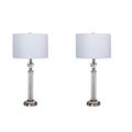 Rosdorf Park Rockmart 28" Table Lamp Set Linen/Crystal in Gray/White | 28 H x 14 W x 14 D in | Wayfair E6136C6F96004D988A43E2D7FE73D2E7