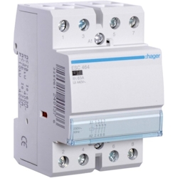 Hager Installationsschütz, 63A, 230V/AC, 400V/AC/DC, 4Ö, 6500W/AGL, 3000VA/LL, 3TE Image