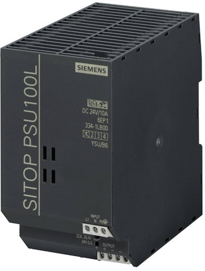 Siemens SITOP PSU100L 24 V/10 A Hutschienen-Netzteil (DIN-Rail) 24 V/DC 10 A 240 W Anza 6EP13341LB00 Image