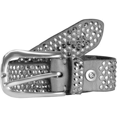 b.belt - Nietengürtel I Leder Gürtel 1 ct Grau Herren