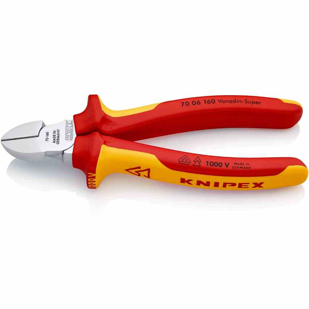 KNIPEX Seitenschneider, 160mm, Schutzisoliert 1000V, Isoliert, VDE geprüft, Standard Image