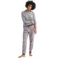 Plus Size Women's Plaid Flannel Sleep Pants by ellos in Bright Tulip Grey Plaid (Size 3X)