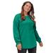 Plus Size Women's Blouson Sleeve Sweatshirt Tunic by ellos in Ultramarine Green (Size 10/12)