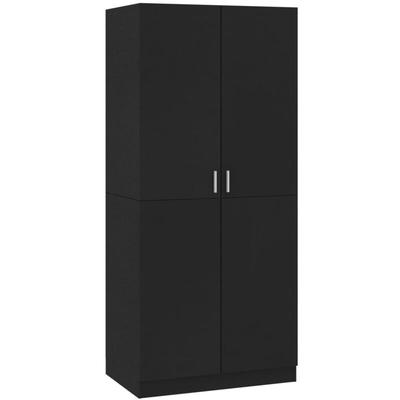 Kleiderschrank Schwarz 80x52x180 cm Holzwerkstoff Vidaxl