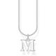 THOMAS SABO Ladies 925 Sterling Silver Letter M Necklace of Length 38-45cm, 45 cm, Sterling Silver, Not Applicable